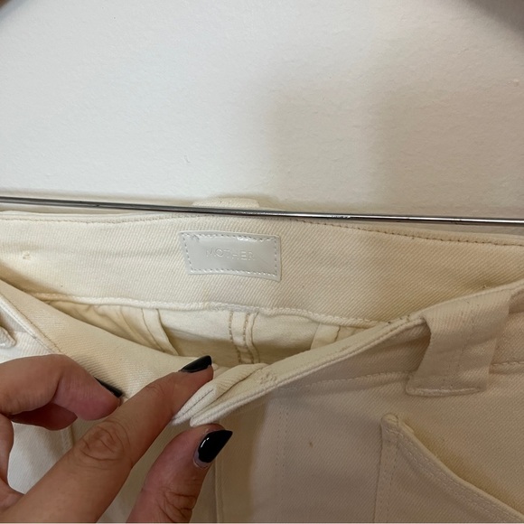 MOTHER Denim The Elbow Grease Roller Sneak Antique White Wide Leg Jean Size 29 - Picture 5 of 8